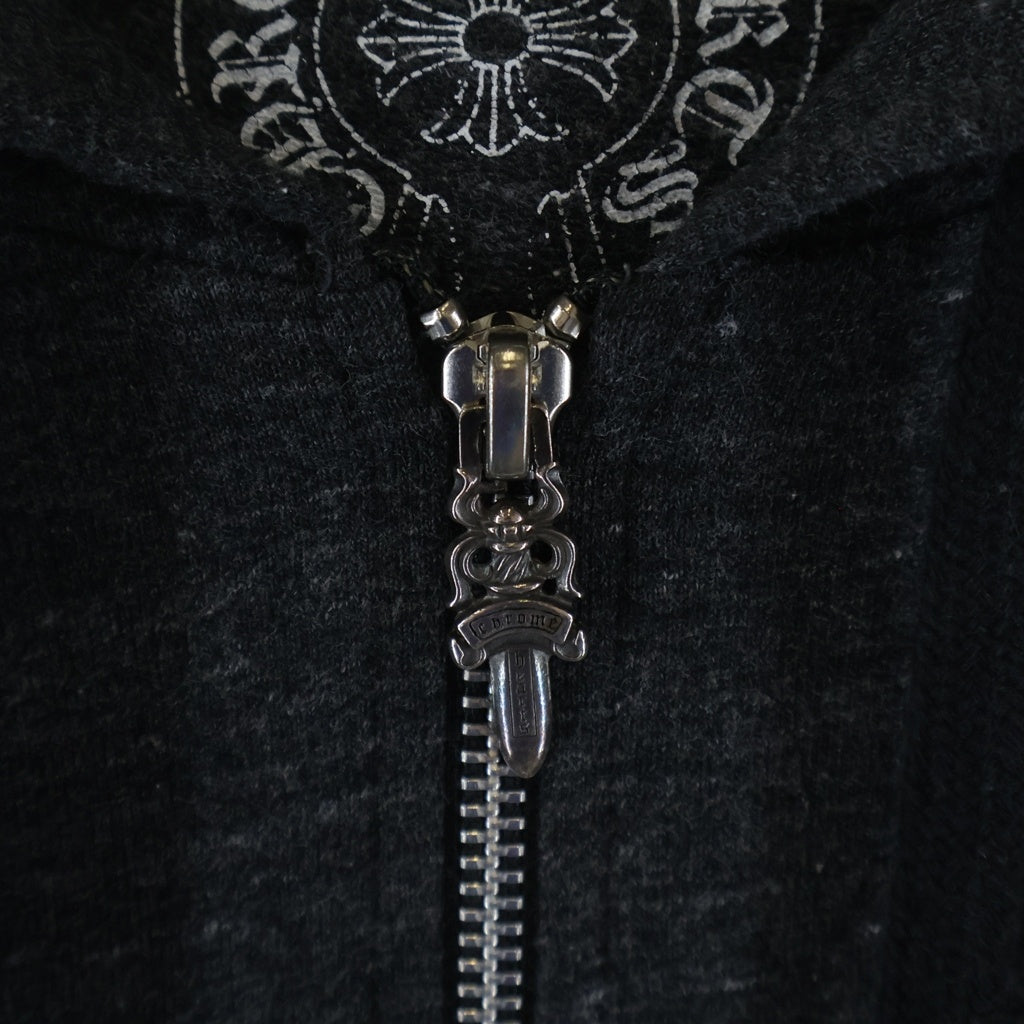 CHROME HEARTS(クロムハーツ) AMERICAN FLAG TRIPLE CROSS SWTSHRT HD ZIP アメリカンフラッグトリプルクロス ジップパーカー ブラック