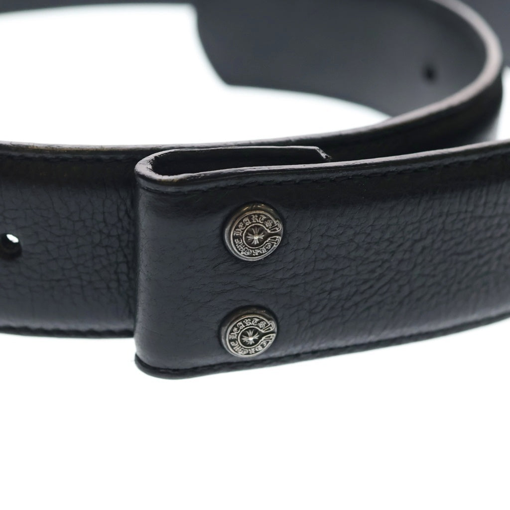 CHROME HEARTS(クロムハーツ) 1.5 STRAP 1.5インチ ホースシューリベッツ レザーベルトストラップ ブラック