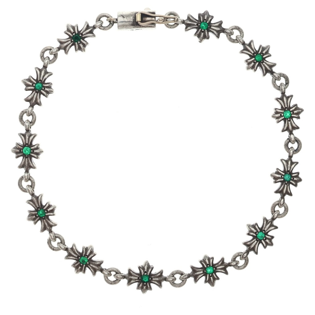 CHROME HEARTS(クロムハーツ) TNY E CH PLS P EMRLD タイニーECHプラス PAVEエメラルド シルバーブレスレット