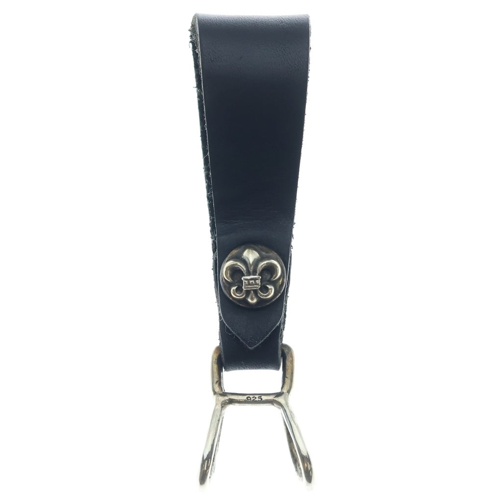 CHROME HEARTS(クロムハーツ) BELT LOOP BSフレアボタンレザーベルトループ シルバー/ブラック BCA401