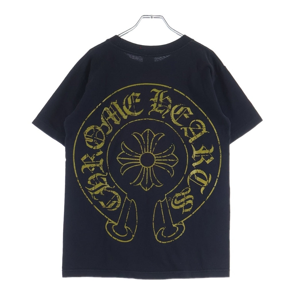 CHROME HEARTS(クロムハーツ) OLD CHプラス バックホースシュープリント 半袖Tシャツ カットソー ブラック