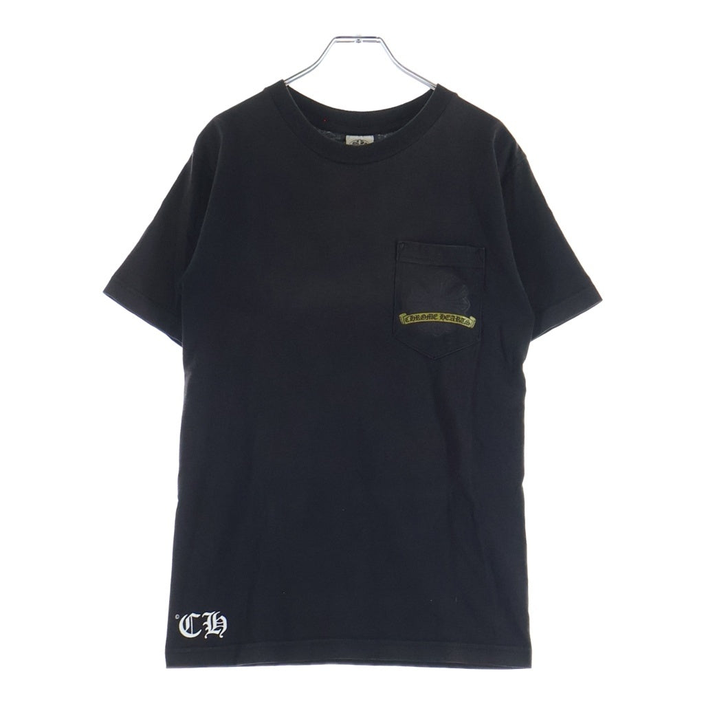 CHROME HEARTS(クロムハーツ) OLD CHプラス バックホースシュープリント 半袖Tシャツ カットソー ブラック