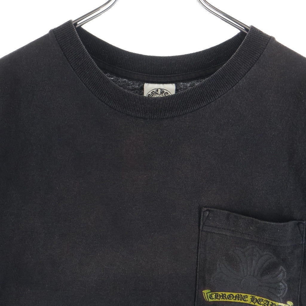 CHROME HEARTS(クロムハーツ) OLD CHプラス バックホースシュープリント 半袖Tシャツ カットソー ブラック