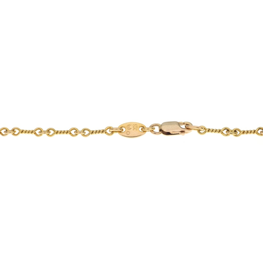 CHROME HEARTS(クロムハーツ) 22K SAFETY PIN T20 1DIA セーフティピンツイストチェーン 1ダイヤ ゴールドネックレス