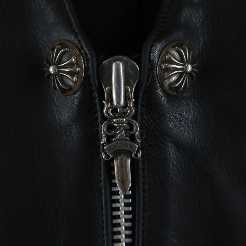 CHROME HEARTS(クロムハーツ) 6BTN ZIP FRNT VEST 6ボタンダガージップレザーベスト