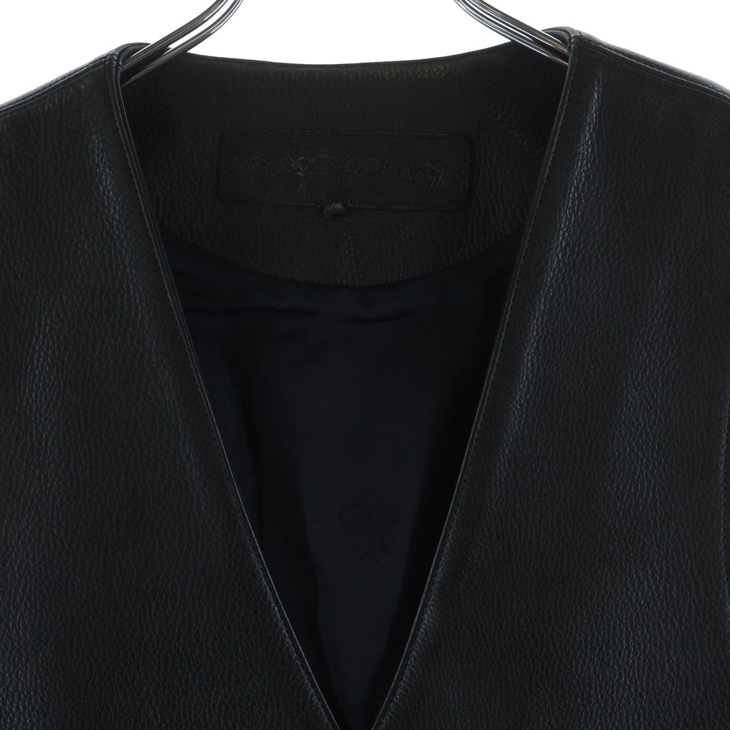 CHROME HEARTS(クロムハーツ) 5BTN VEST 5ボタンレザーベスト ブラック