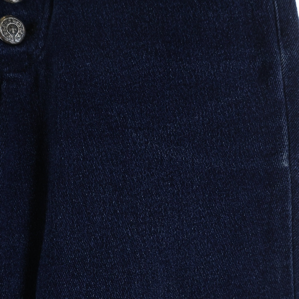 CHROME HEARTS(クロムハーツ) CRS BTN CROSS PATCH DENIM PANTS クロスパッチ付き クロスボールボタン スクロールラベル ボタンフライデニムパンツ インディゴ