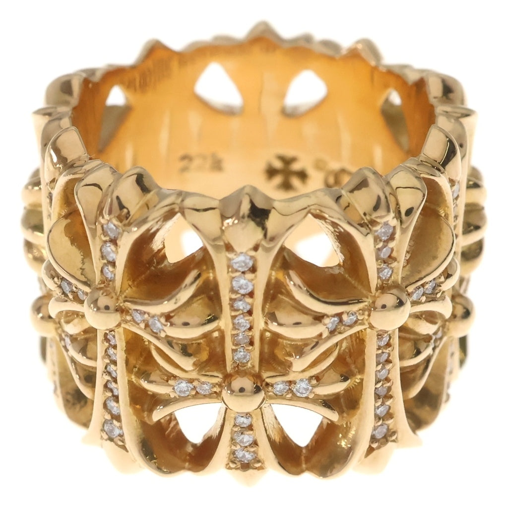 CHROME HEARTS(クロムハーツ) 22K CEMETERY セメタリークロス PAVEダイヤゴールドリング