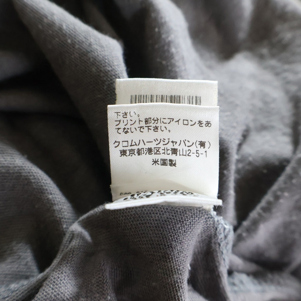 CHROME HEARTS(クロムハーツ) OLD CH CEMETARY CROSS L/S TEE セメタリークロス 両面プリント コットン ヘンリーネック 七分袖Tシャツ 長袖カットソー ‐