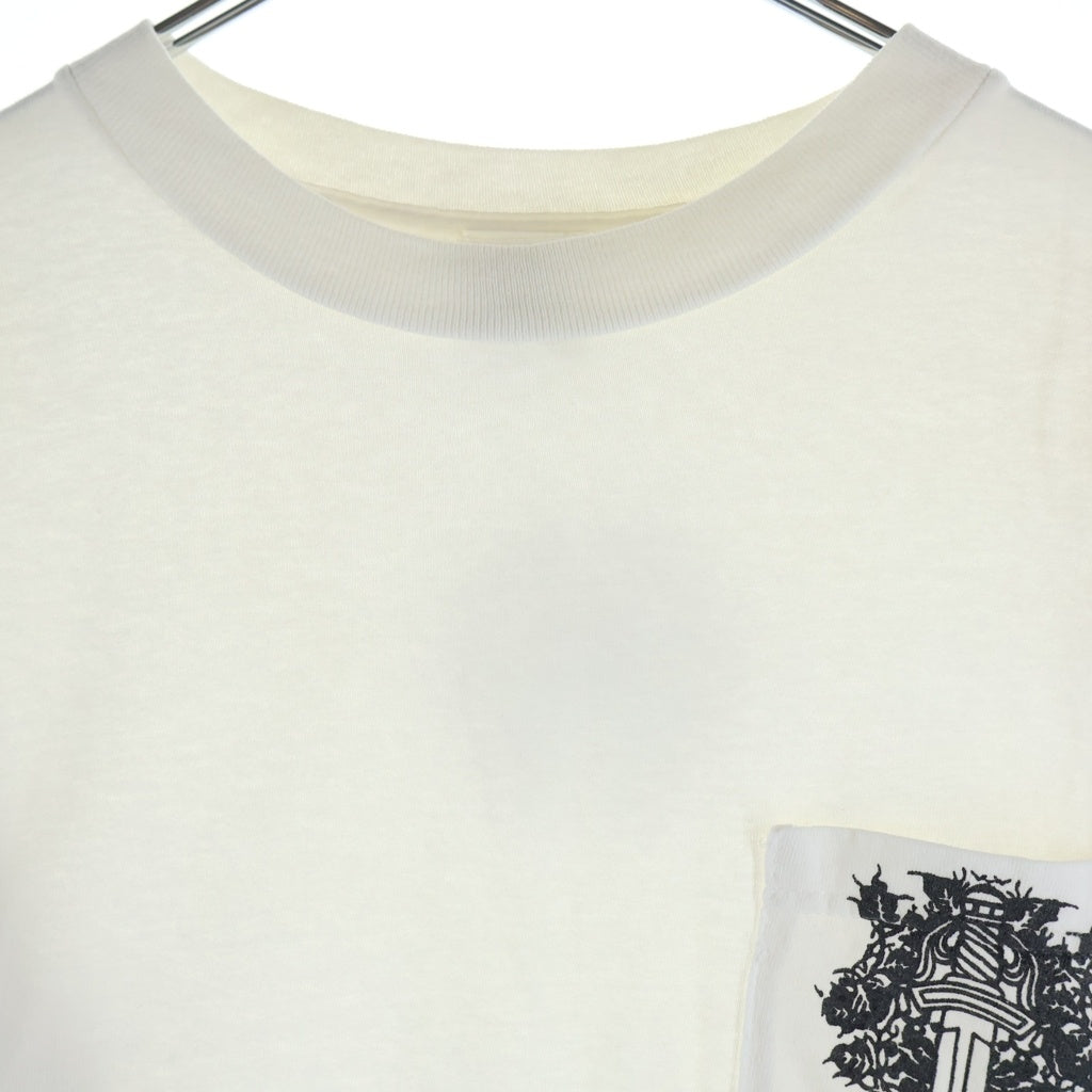 CHROME HEARTS(クロムハーツ) OLD オールド袖フローラル ホースシュープリント 長袖Tシャツカットソー ブラック/ホワイト