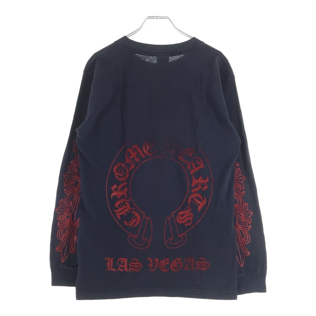 CHROME HEARTS(クロムハーツ) OLD オールド袖フローラル ホースシュープリント 長袖Tシャツカットソー ブラック/レッド