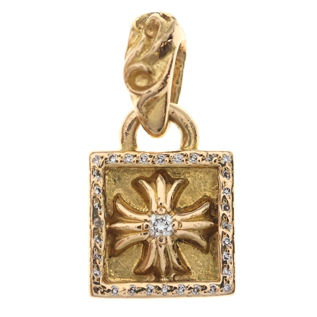 CHROME HEARTS(クロムハーツ) 22K FRAMED CH PLUS P DIA フレームドCHプラス PAVEダイヤ ペンダントトップ ゴールド ‐