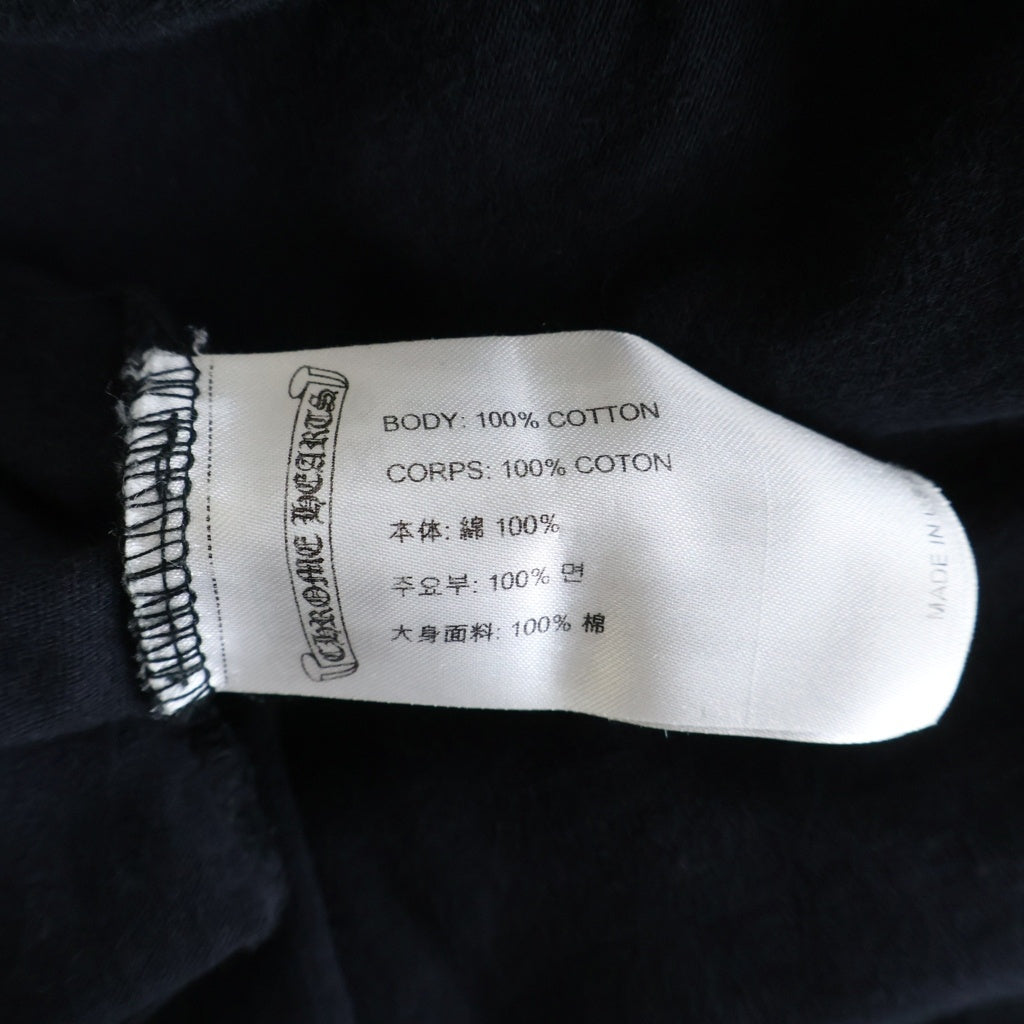 CHROME HEARTS(クロムハーツ) バックスクロールラベルプリント 胸ポケット 半袖Tシャツ カットソー ブラック -