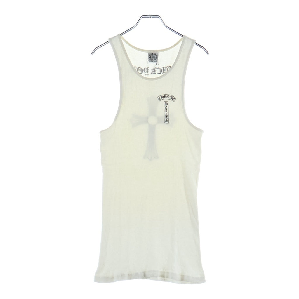 CHROME HEARTS(クロムハーツ) RIB TANK 英字プリントタンクトップ ホワイト ‐