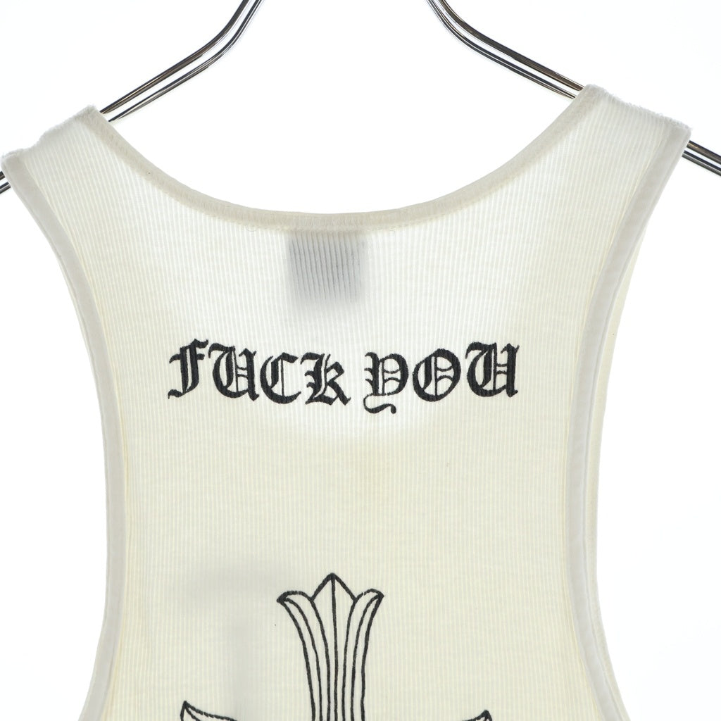 CHROME HEARTS(クロムハーツ) RIB TANK 英字プリントタンクトップ ホワイト ‐