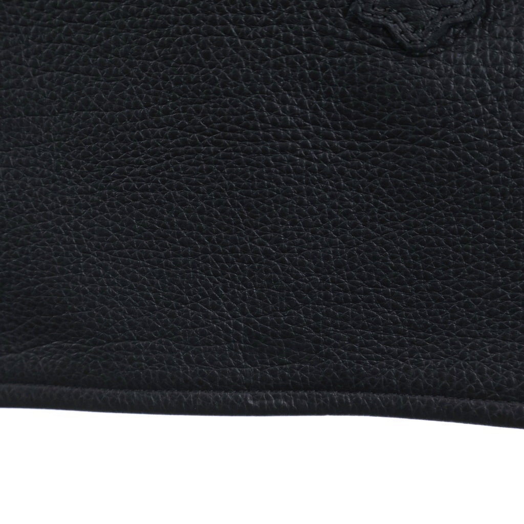 CHROME HEARTS(クロムハーツ) JEAN STRTLG LTHR クロスパッチ付きレザーロングパンツ ブラック ‐