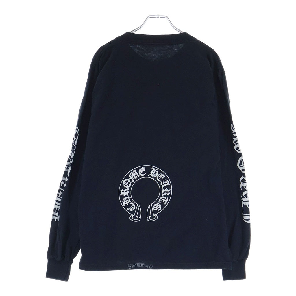 CHROME HEARTS(クロムハーツ) OLD CH L S 1 ホースシュープリントロングスリーブTシャツ クルーネック長袖Tシャツ カットソー ブラック