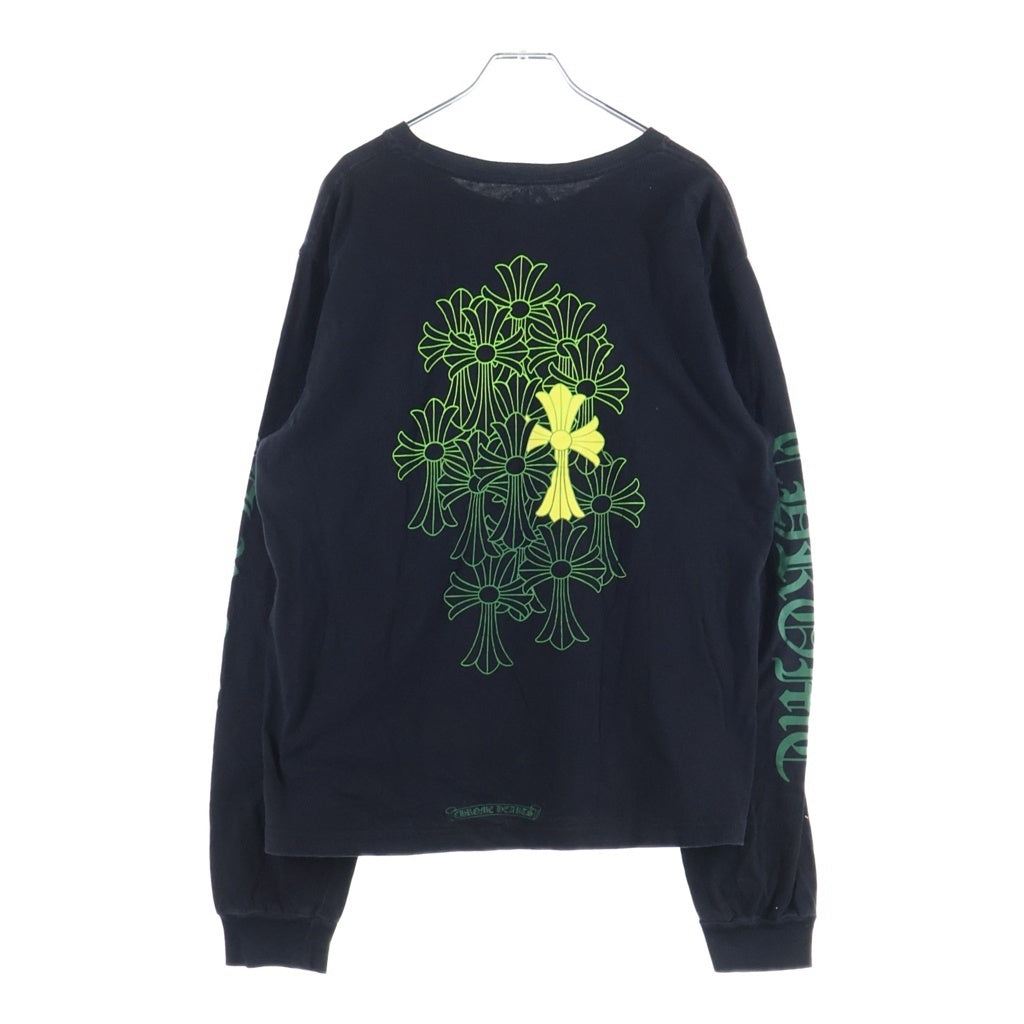 CHROME HEARTS(クロムハーツ) Back Cemetery CH L/S バックセメタリークロス 長袖Tシャツ カットソー ブラック/グリーン -