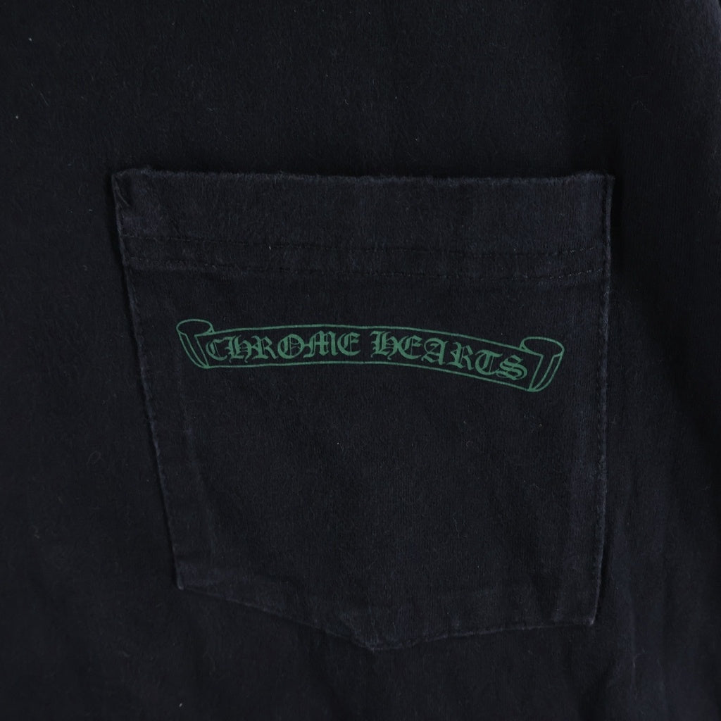 CHROME HEARTS(クロムハーツ) Back Cemetery CH L/S バックセメタリークロス 長袖Tシャツ カットソー ブラック/グリーン -