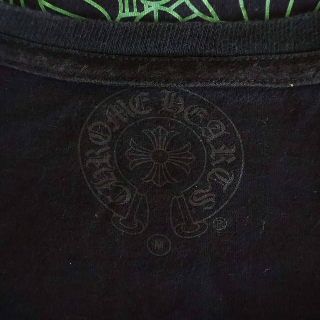 CHROME HEARTS(クロムハーツ) Back Cemetery CH L/S バックセメタリークロス 長袖Tシャツ カットソー ブラック/グリーン -