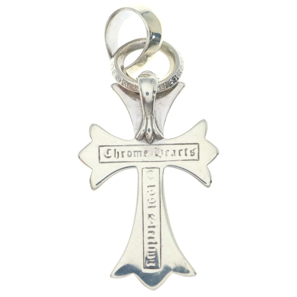 CHROME HEARTS(クロムハーツ) CH CRS SML W/BALE P/D/スモールCHクロスベイル PAVEダイヤ/Wベイル/シルバーネックレストップ -