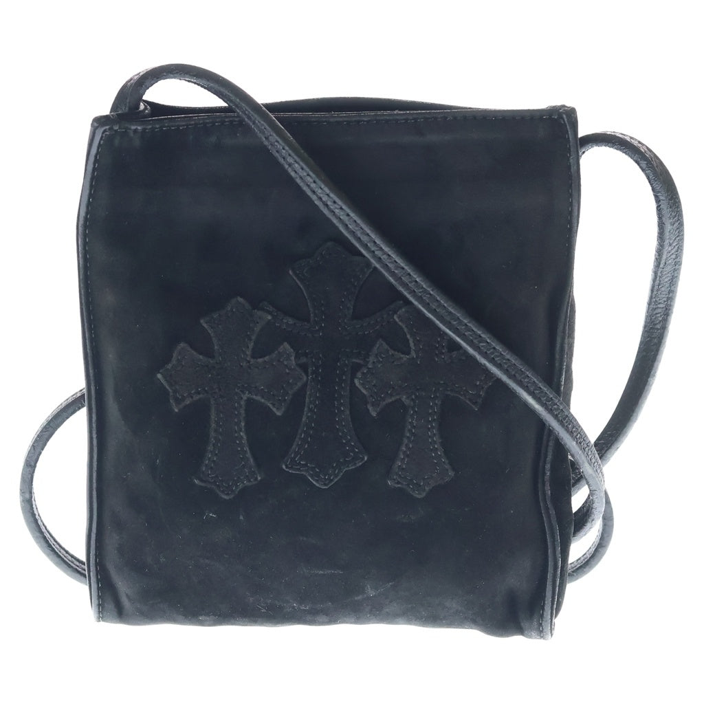 CHROME HEARTS(クロムハーツ) SQ PKT 3CEME CRS スクエアポケット 3クロスパッチスエードショルダーバッグ