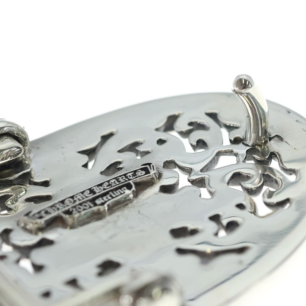 CHROME HEARTS(クロムハーツ) BUCKL OVAL STAR1.5 P DMND B SAP 1.5クラシックオーバルスター PAVEダイヤ ブルーサファイア シルバーバックル -
