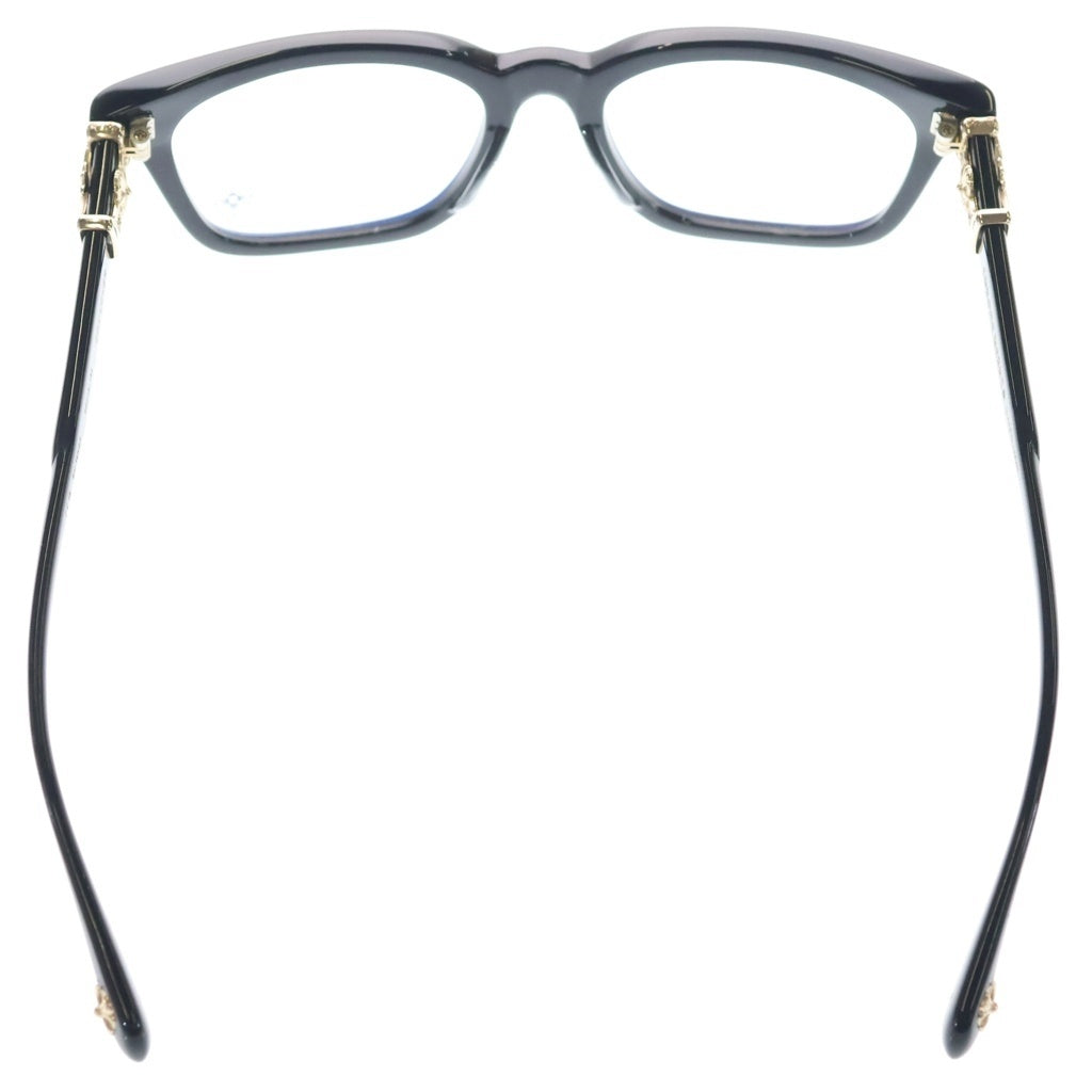 CHROME HEARTS(クロムハーツ) 18KGP COX UCKER P DIA CHクロステンプルPAVEダイヤウェリントン眼鏡 ブラック/ゴールド -