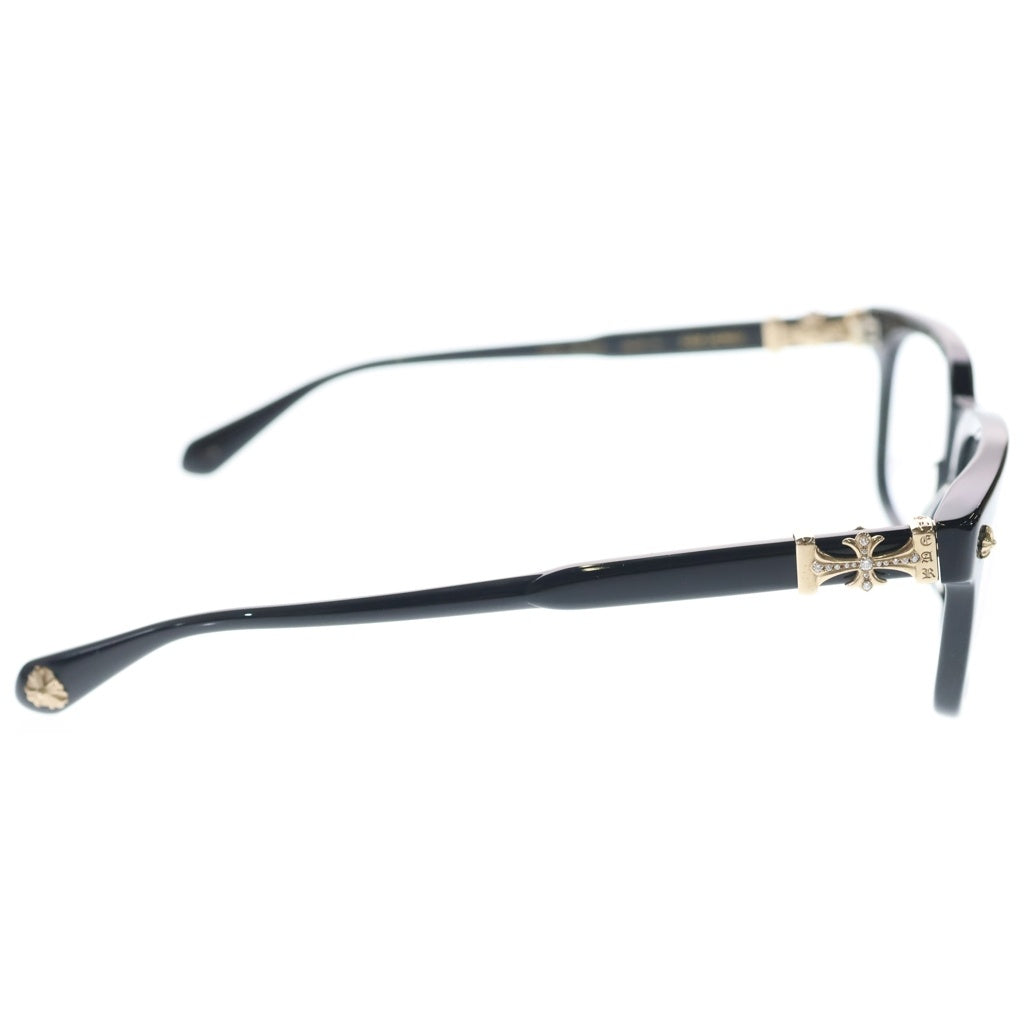 CHROME HEARTS(クロムハーツ) 18KGP COX UCKER P DIA CHクロステンプルPAVEダイヤウェリントン眼鏡 ブラック/ゴールド -