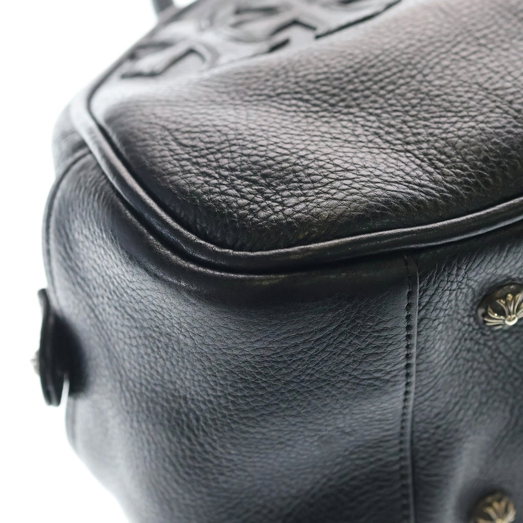CHROME HEARTS(クロムハーツ) GYM SM ジムバッグ 現行型CHチャーム付きスモールレザーハンドバッグ ブラック