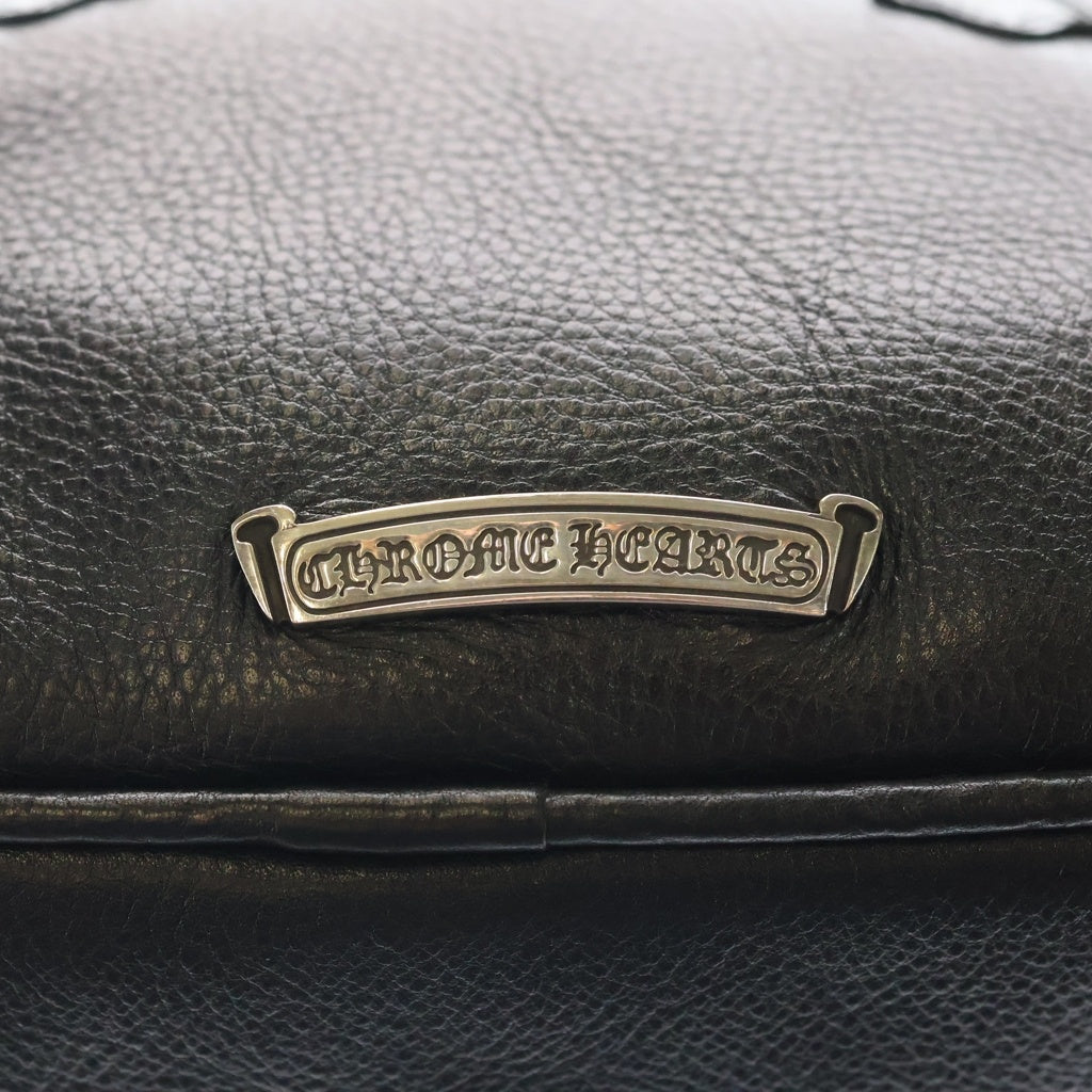 CHROME HEARTS(クロムハーツ) GYM SM ジムバッグ 現行型CHチャーム付きスモールレザーハンドバッグ ブラック