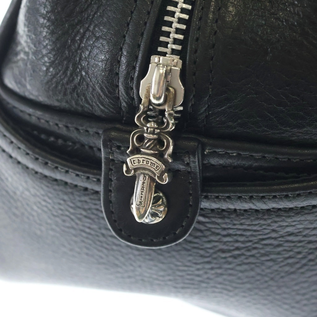 CHROME HEARTS(クロムハーツ) GYM SM ジムバッグ 現行型CHチャーム付きスモールレザーハンドバッグ ブラック