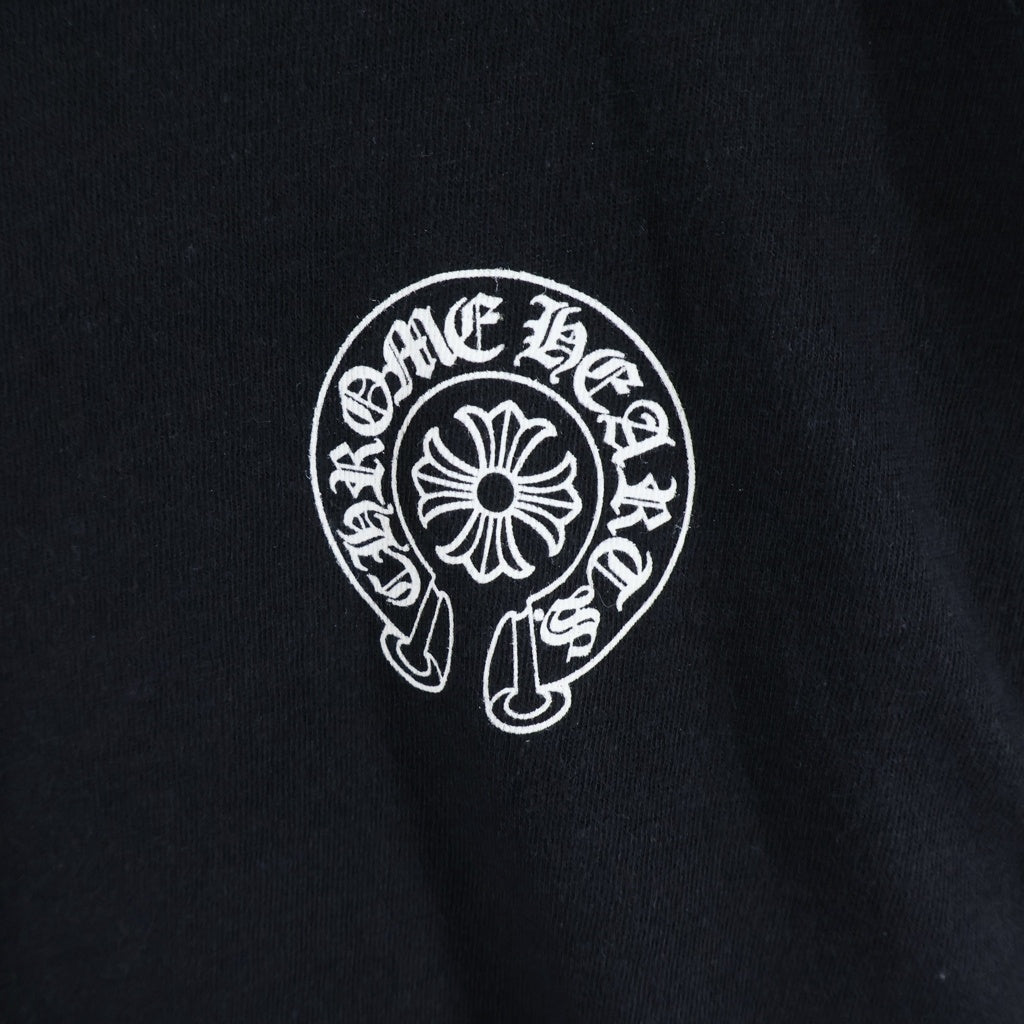 CHROME HEARTS(クロムハーツ) 33 Horseshoe Long Sleeve Tee ホースシュープリント長袖カットソー ブラック/ホワイト ‐ レディース