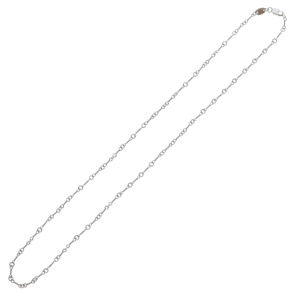 CHROME HEARTS(クロムハーツ) 18KWG NECKCHAIN T18 ツイストチェーン18inch ホワイトゴールドネックレス -