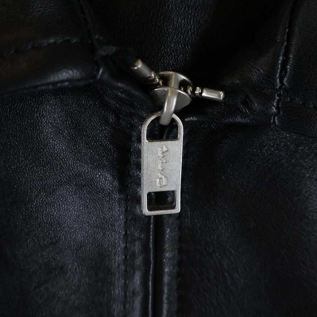 ENFANTS RICHES DEPRIMES(アンファンリッシュデプリメ) Arcane 17 Leather Zio Up Jacket ジップアップ カウレザージャケット ブラッ -