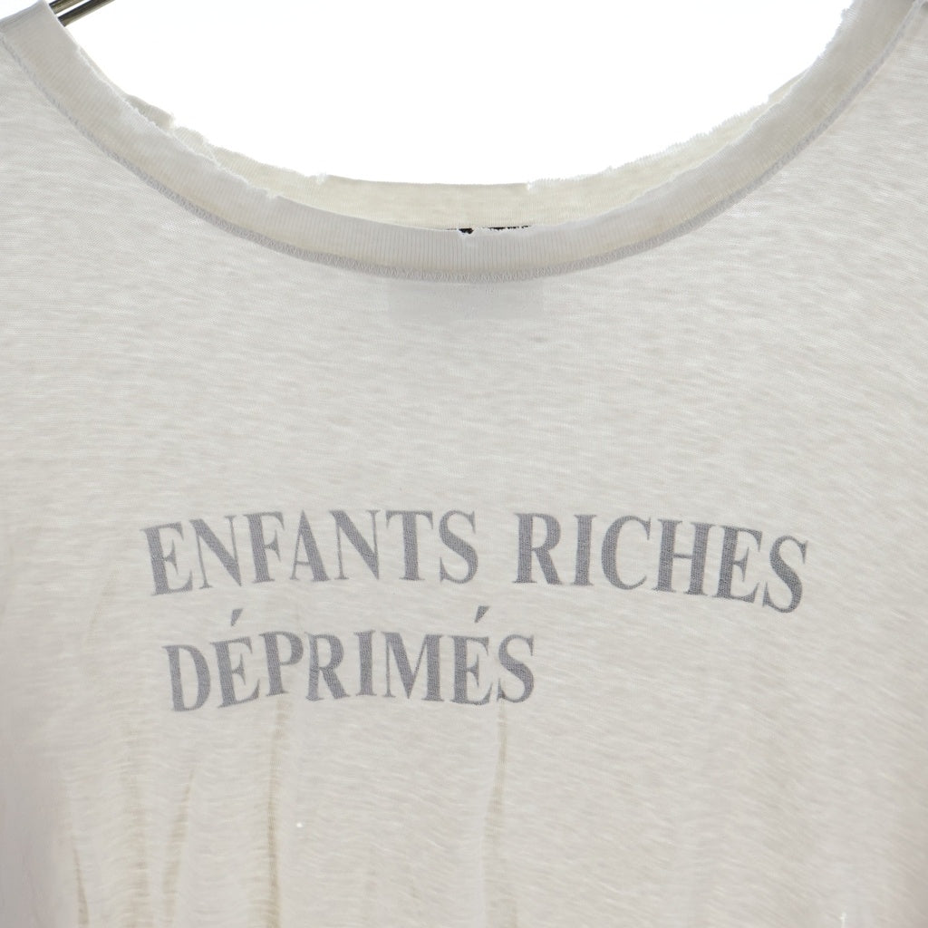 ENFANTS RICHES DEPRIMES(アンファンリッシュデプリメ) CLASSIC LOGO インサイドアウト クラシックロゴプリントTシャツ カットソー ホワイト -