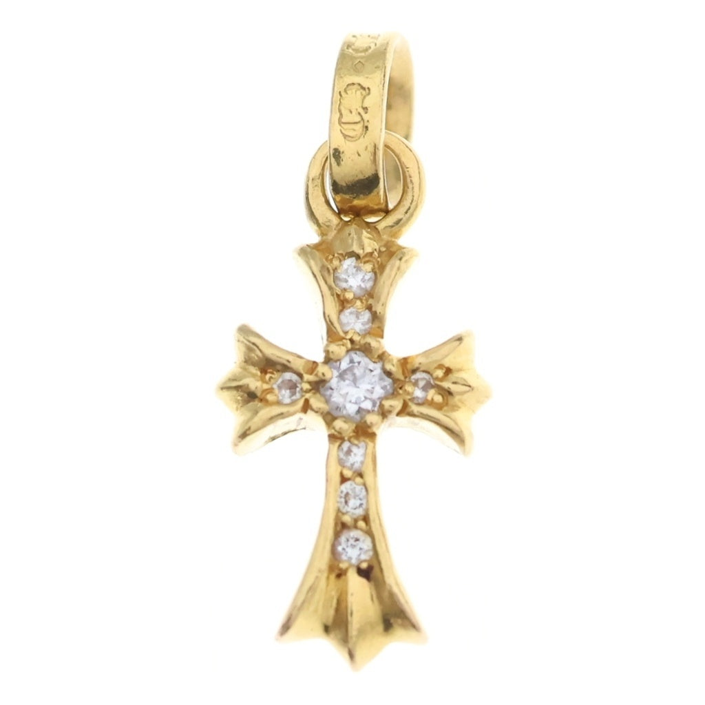 CHROME HEARTS(クロムハーツ) 22K CRS BBYFAT P DMND ベイビーファット PAVEダイヤ チャーム ゴールドネックレストップ -