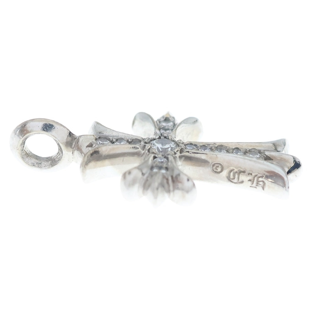 CHROME HEARTS(クロムハーツ) 18KWG TNY CRSF P DMND タイニーファットクロス PAVEダイヤ ペンダント ホワイトゴールドネックレストップ -
