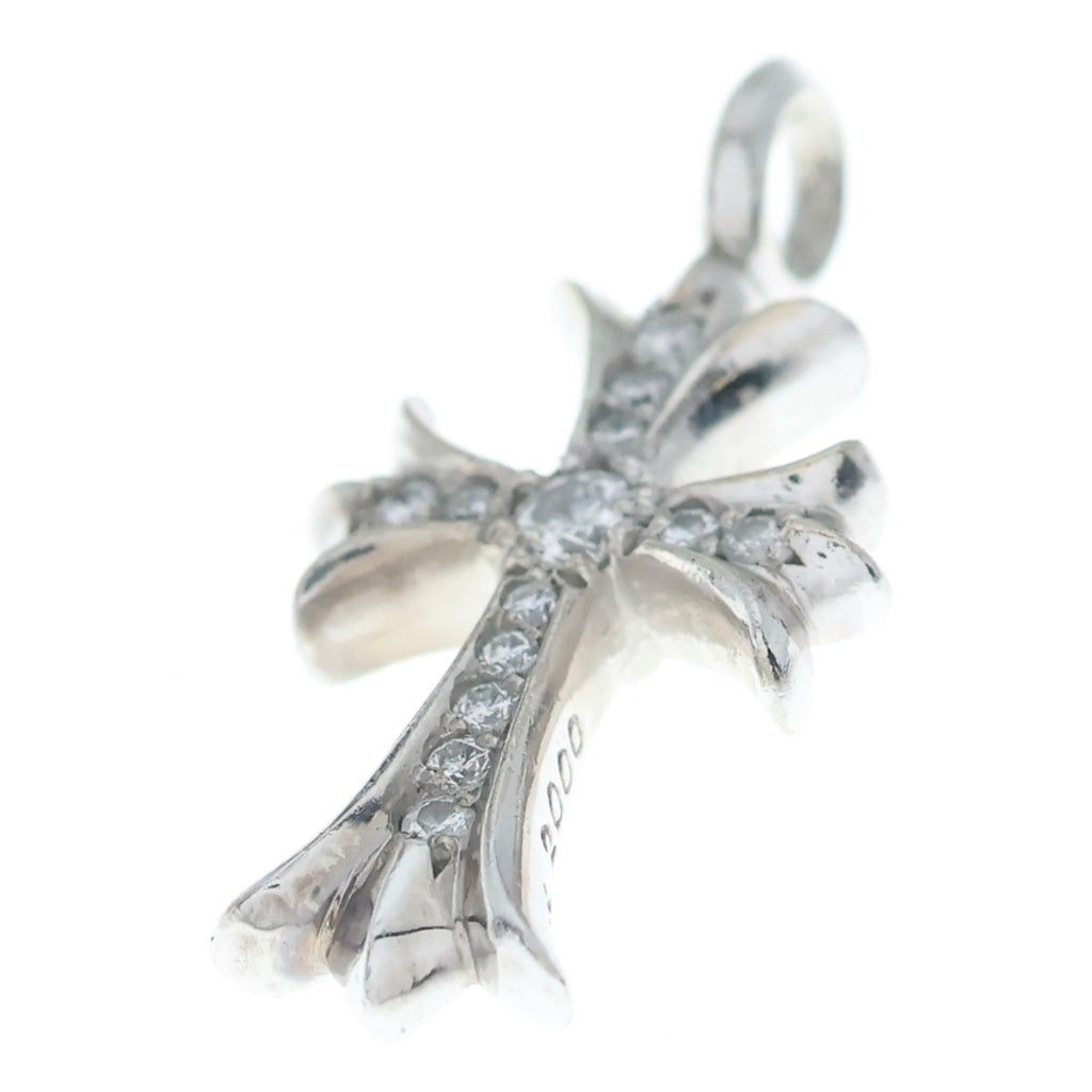 CHROME HEARTS(クロムハーツ) 18KWG TNY CRSF P DMND タイニーファットクロス PAVEダイヤ ペンダント ホワイトゴールドネックレストップ -