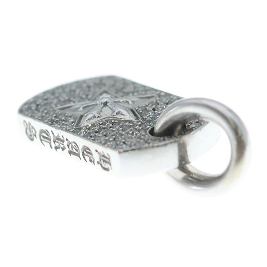 CHROME HEARTS(クロムハーツ) 18K DT TNY CO STAR P D タイニースタードッグタグ PAVEダイヤ チャーム ゴールドネックレストップ ‐
