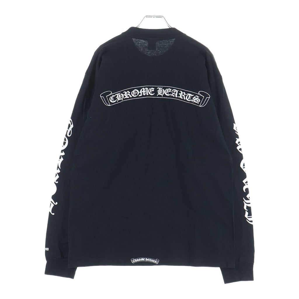 CHROME HEARTS(クロムハーツ) OLD Back Scroll Label L/S Tee オールド バックスクロールラベル アームプリント長袖Tシャツ ブラック/ホワイト