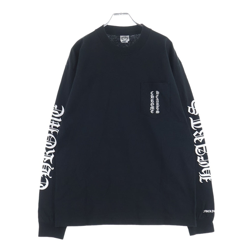 CHROME HEARTS(クロムハーツ) OLD Back Scroll Label L/S Tee オールド バックスクロールラベル アームプリント長袖Tシャツ ブラック/ホワイト