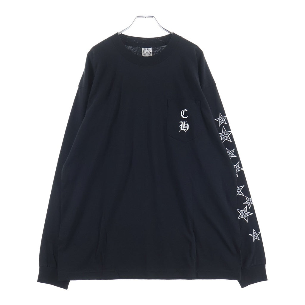 CHROME HEARTS(クロムハーツ) OLD バックCHプラス ホースシュープリント 長袖Tシャツカットソー ブラック