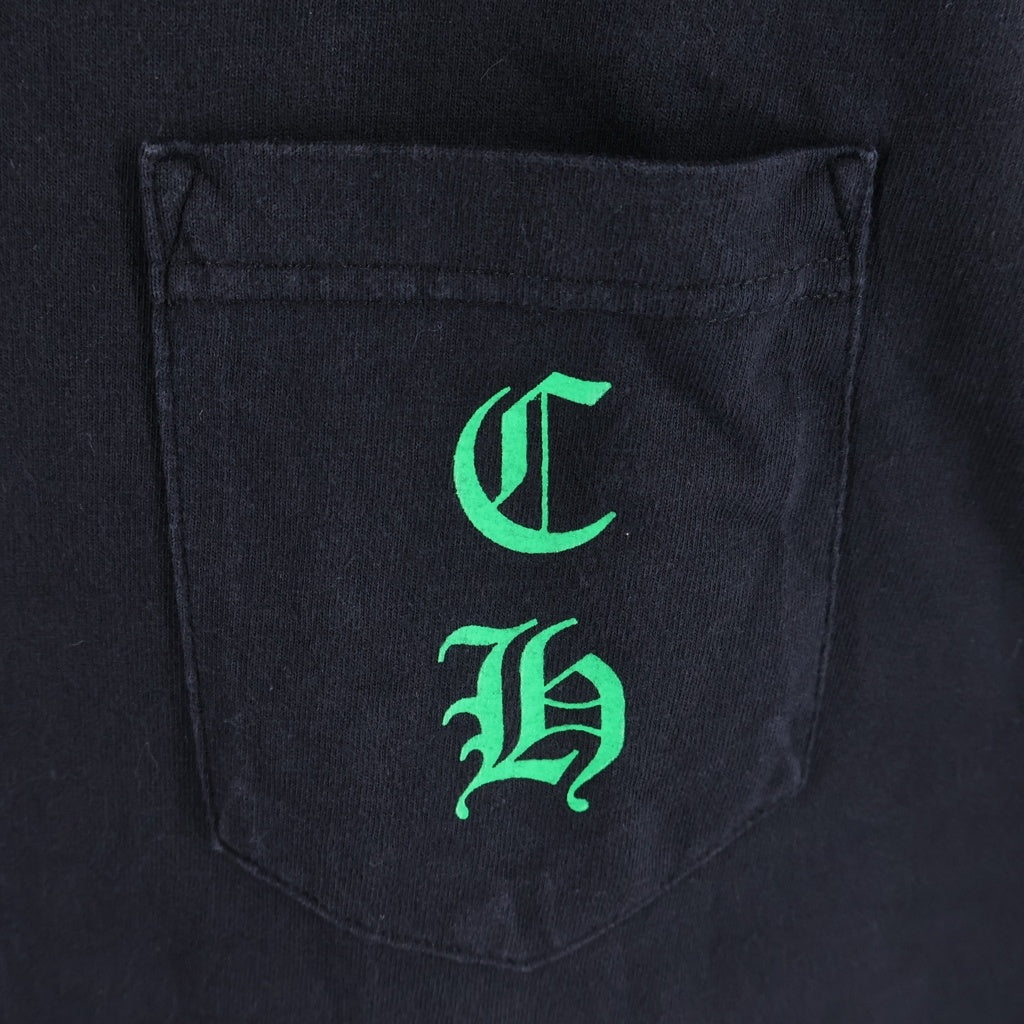 CHROME HEARTS(クロムハーツ) OLD バックCHプラス ホースシュープリント 長袖Tシャツカットソー ブラック/グリーン