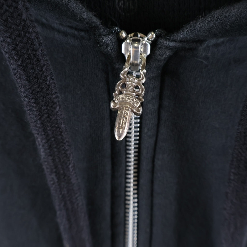 CHROME HEARTS(クロムハーツ) SWTSHRT HD ZIP 袖フローラルホースシュープリント裏地サーマルジップパーカー
