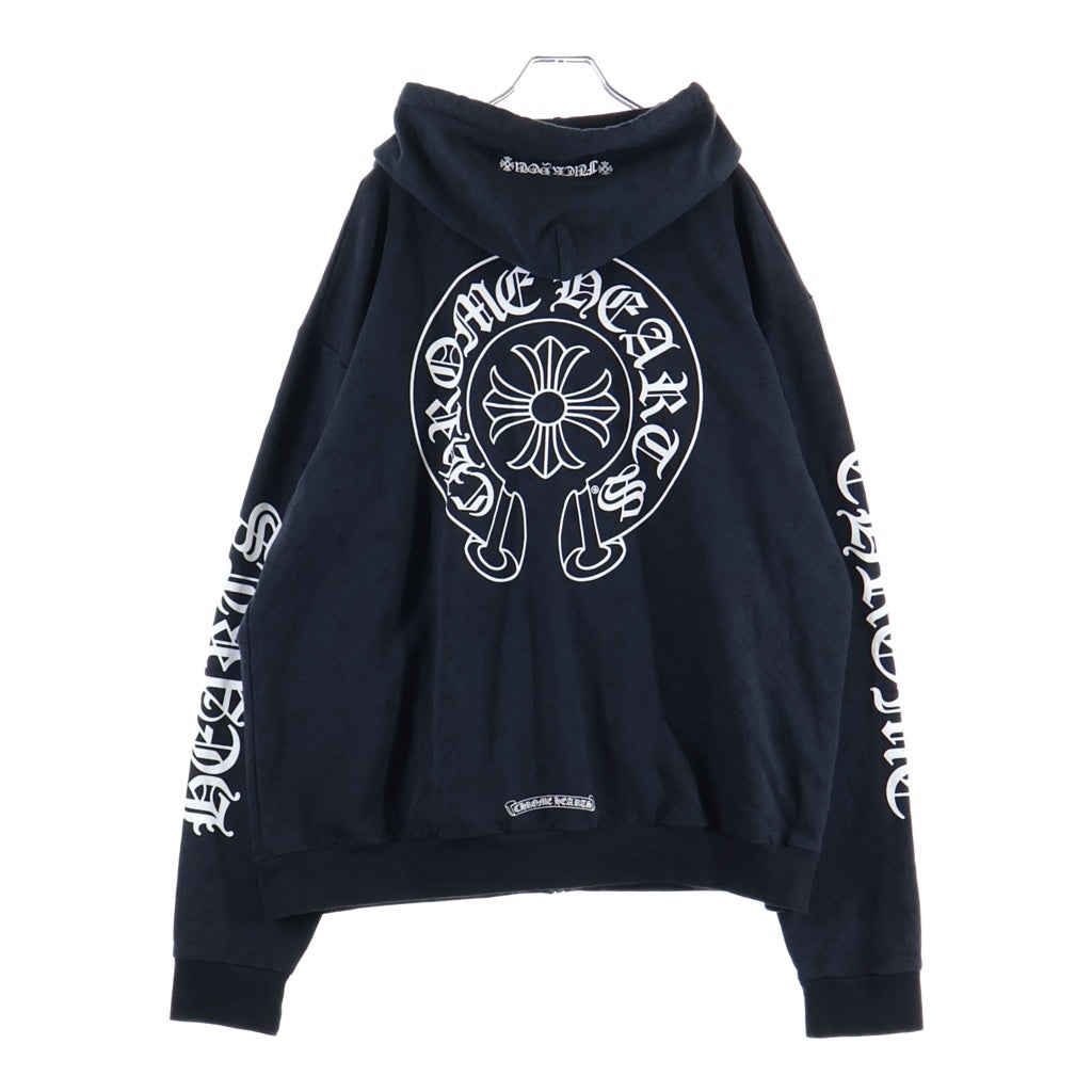 CHROME HEARTS(クロムハーツ) SWTSHRT HD ZIP CHプラス総柄バックホースプリントジップパーカー ブラック