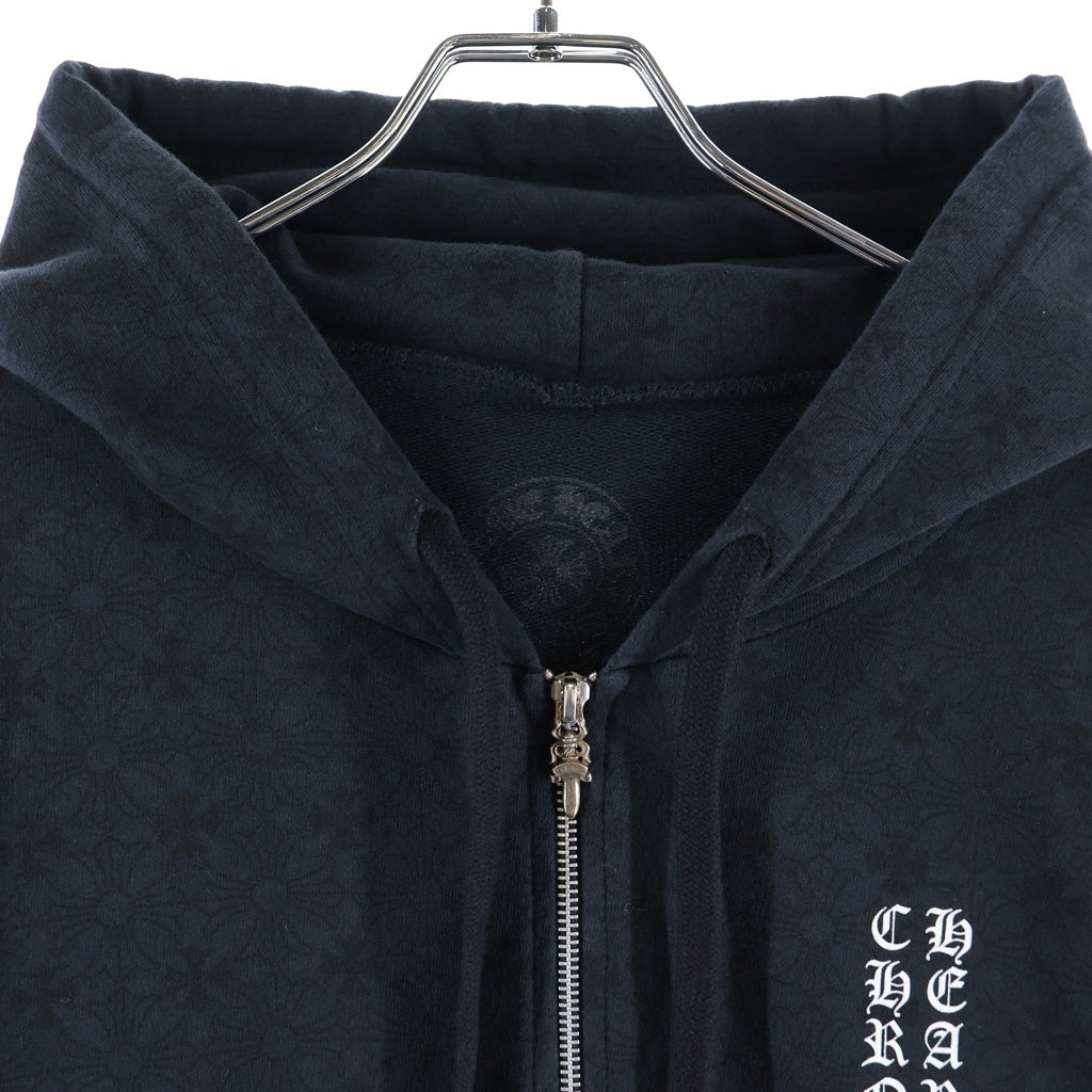 CHROME HEARTS(クロムハーツ) SWTSHRT HD ZIP CHプラス総柄バックホースプリントジップパーカー ブラック