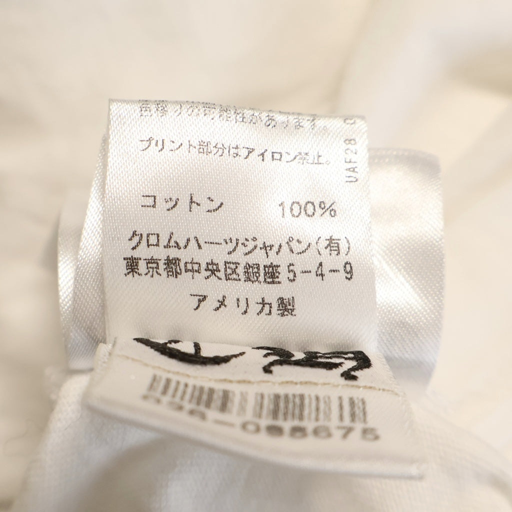 CHROME HEARTS(クロムハーツ) Cemetery Cross Tire Track Tee バックセメタリークロス タイヤトラック プリントTシャツ 半袖カットソー ホワイト