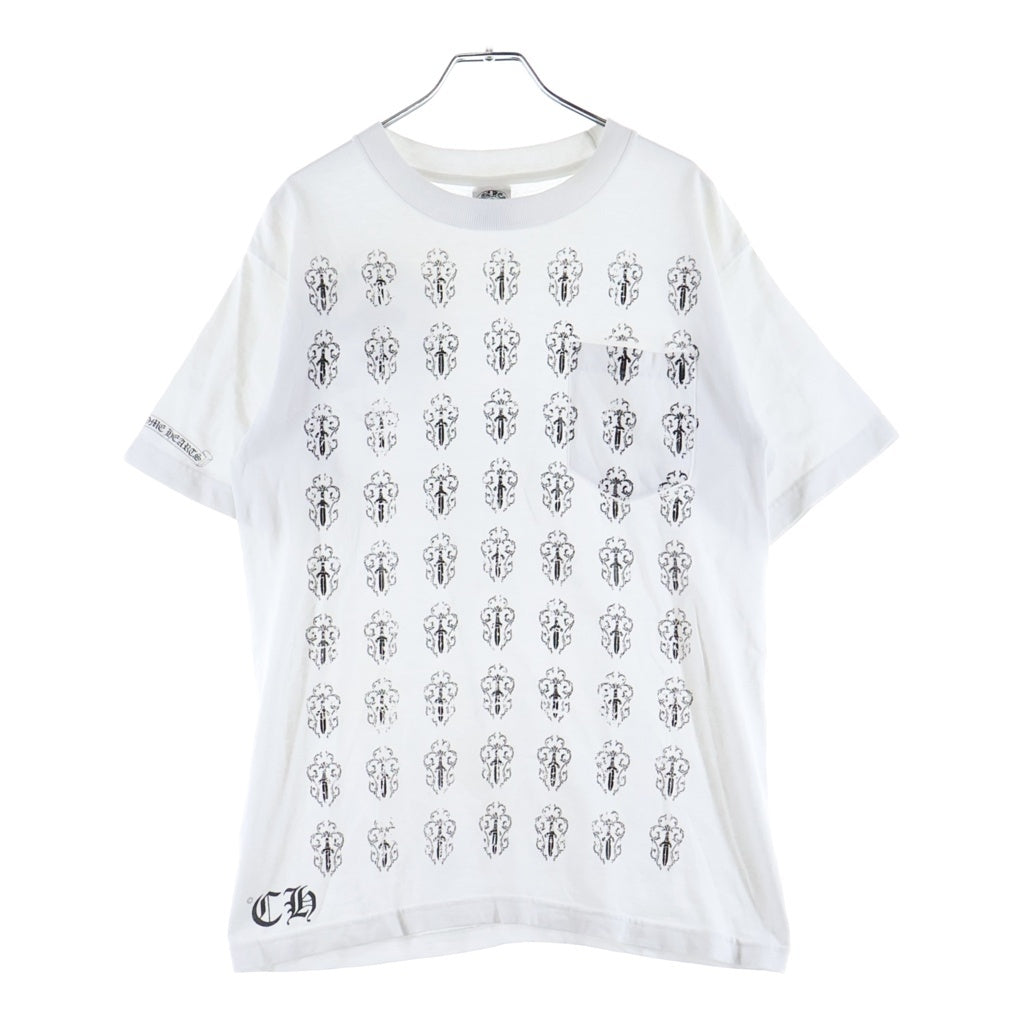 CHROME HEARTS(クロムハーツ) OLD ヴァインダガープリント 半袖Tシャツ ホワイト/ブラック