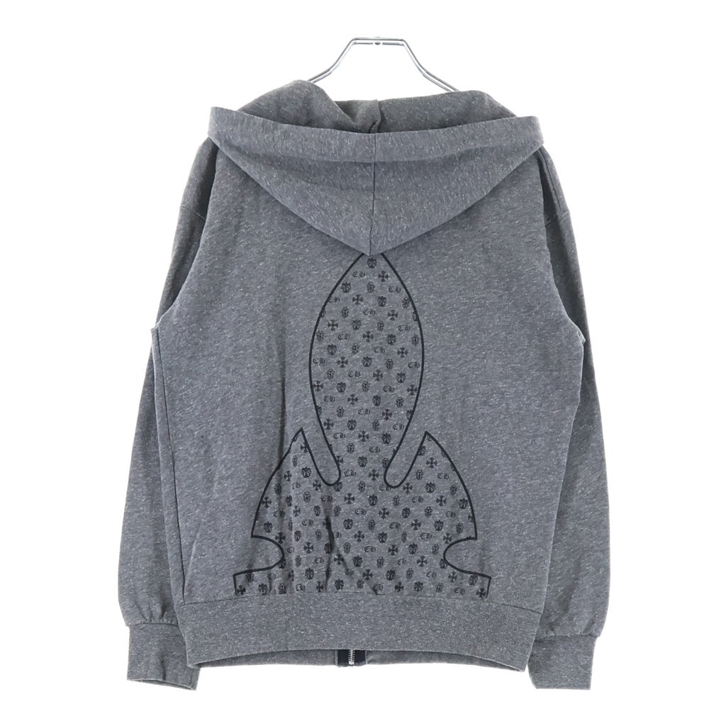CHROME HEARTS(クロムハーツ) SWTSHRT HD ZIP バックフレアニープリントジップアップパーカー グレー -
